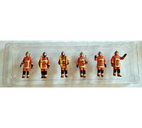 5 Figurines des Sapeurs Pompiers Feux Urbains avec Accessoires Tenues Oranges 1/43
