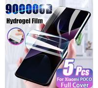 5 films hydrogel HD pour Xiaomi POCO X7 F6 F5 X5 X6 X3 Pro NFC, protection d'écran Poco X4 M5S M4 M6 F4 F3 GT X7 Pro 5G, non en verre For Poco F2 Pro