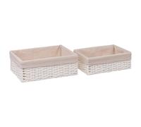 5 five simply smart - 2 paniers de rangement "vannerie" blanc