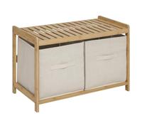 5 five simply smart 5five - Banc de Rangement Tidy Box en Bambou L 67 x P 44 x H 35 cm, 2 Paniers - Meuble à Chaussures pour Entrée, Chambre, Salle de Bain