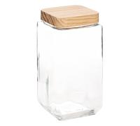 JJA Bocal en verre carré 2 L (22,5x11x11 cm) avec couvercle Pin – Transparent – 167798