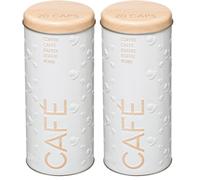 5 five simply smart 5five - Boîte à Capsules de Café Scandinave - Blanche, H 17.5 cm, Capacité 20 Dosettes - Pour Rangement Cuisine, Distributeur (Lot de 2)
