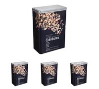 5 five simply smart 5five - boîte à céréales 750g métal black edition noir (Lot de 4)