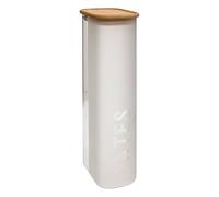 5 five simply smart 5Five - Boîte de Conservation GLASSY Transparent en Bambou et Verre Borosilicate - 2,25l - 13x9x30,8cm - Rangement Alimentaire, Accessoire Cuisine