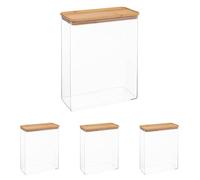 5 five simply smart 5five - boîte de conservation rectangulaire couvercle bambou eske 4,3l (Lot de 4)