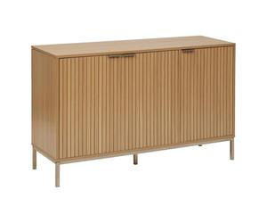 5 five simply smart 5five - Buffet Tasso 3 Portes Effet Bois Naturel - 2 Étagères - 4 Compartiments - Fermeture Silencieuse - Salon