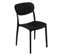 5 five simply smart 5five - Chaise Empilable Plasta Noir - Design Épuré et Fonctionnel - Entretien Facile - Rangement Pratique - Gain de Place - Cuisine