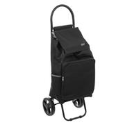 5 five simply smart 5five - Chariot de Course 2 Roues Nomade Métal Noir 40L - Léger - Poches Zippées - Compartiment Fraîcheur - Sac Amovible - Rangement Pratique