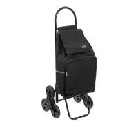5 five simply smart 5five - Chariot de Course 6 Roues Nomade Métal Noir 40L - Léger - Poches Zippées - Compartiment Fraîcheur - Sac Amovible - Rangement Pratique