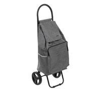 5 five simply smart 5five - Chariot de Courses 2 Roues Gris en Métal 36 litres Hauteur 95 cm - Charette Courses Nomade avec Poche Isotherme