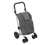 5 five simply smart 5five - Chariot Pliant 4 Roues Gris 46L - Poignée Réglable - Poches Zippées - Compartiment Fraîcheur - Léger - Courses et Marché - Extérieur