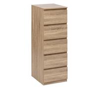 5five - chiffonier 5 tiroirs effet bois naturel