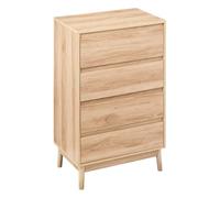 5five Table de chevet Abana – 4 tiroirs effet chêne naturel