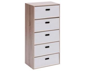 5 five simply smart 5Five - Commode Dress UP Beige - 5 Tiroirs - 50x30x100cm - Meuble de Rangement Fonctionnel, Organisation Chambre, Mobilier Design et Pratique