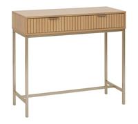 5 five simply smart 5five - Console 2 Tiroirs Tasso Effet Bois Naturel Beige - Forme Rectangle - Structure Solide en Acier - Rangement Pratique - Salon, Entrée