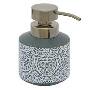 5 five simply smart 5Five - Distributeur à Savon ARBORIA Vert en Dolomite - 300ml - 12,5x9,5x14cm - Accessoire de Salle de Bain, WC, Cuisine, Savon et Liquide Vaisselle