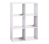 5 five simply smart 5five - Étagère 6 Cases Mix'n Modul - Effet Bois Blanc - Rangement Utile et Pratique - L.67,5 x l.32 x H.100,5 cm - Salon, Bureau, Chambre