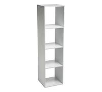 5five Étagère colonne 4 cases de rangement – Blanc – H 134 cm – Blanc G