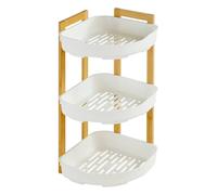 5 five simply smart 5five - étagère d'angle naturéo 3 Niveaux en Bambou Blanc 29x22cm