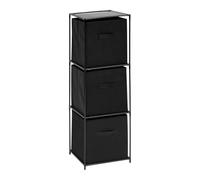 5 five simply smart 5Five - Etagère de Rangement INTISSA Noire - 3 Cases - 34x34x99cm - Organisation Maison, Accessoire Salon Chambre Bureau