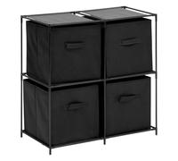 5 five simply smart 5Five - Etagère de Rangement INTISSA Noire - 4 Cases - 68x34x67cm - Organisation Maison, Accessoire Salon Chambre Bureau