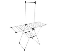 5 five simply smart 5Five - Étendoir à Linge Pliant Pont Sinai 16 m - Large Tubes Anti-Marques, Porte-Cintres 10 Chemises, Hauteur Ajustable, Structure Acier, Pliable et Stable