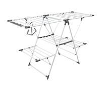 5 five simply smart 5five - Étendoir à Linge Pliant Sinaï Double Niveau Larges Tubes Capacité 24m Séchage Rapide sans Marque Sécurité Antidérapant 2 Accessoires Inclus