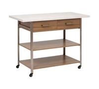 5 five simply smart 5five - ilot de Cuisine Come 2 tiroirs Bois et Effet marbre