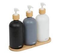 5 five simply smart 5five - Lot de 3 distributeurs de Savon 500 ML avec Plateau Bambou