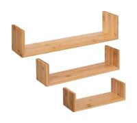 5 five simply smart 5five - Lot de 3 Étagères Murales Fixy en Bambou, L 42 cm - Rangement Décoratif pour Salon, Chambre, Bureau