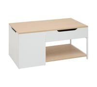 5 five simply smart 5five Luma Table basse rectangulaire avec plateau réglable en hauteur, 50 x 90 cm, blanc