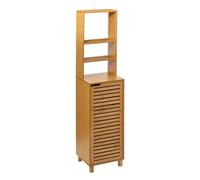 Meuble étagère 1 porte en bambou Sicela Marron