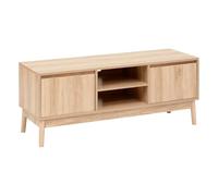 5five Meuble TV Abana 2 placards – Effet chêne naturel, fermeture silencieuse, passe-câbles