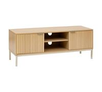 5five Meuble TV Tasso – 2 placards, passe-câbles, effet bois naturel, fermeture silencieuse