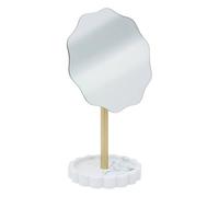 5 five simply smart 5Five - Miroir à Poser MARBY Blanc en Verre et Polyrésine - 16,4x12,2x27,2cm - Miroir Décoratif, Accessoire Salle de Bain ou Chambre, Design Élégant