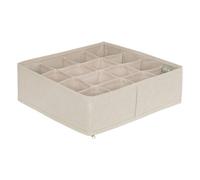 5 five simply smart 5five - Organisateur de Tiroir Groomy Beige, 16 Compartiments, 31x31x10 cm - Diviseur Pliable pour Linge, Chaussettes, sous-Vêtements
