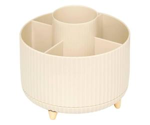 5 five simply smart 5Five - Organiseur ALBA Beige - 14,5x14,5x12,5cm - Rangement Salle de Bain, Organisateur Cosmétiques, Accessoire Beauté