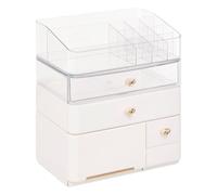 5 five simply smart 5Five - Organiseur SARA Blanc - 23x16,5x27,2cm - Rangement Salle de Bain, Organisateur Cosmétiques, Accessoire Beauté