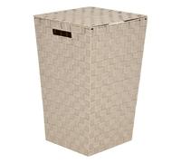 5 five simply smart 5Five - Panier à Linge Lise Beige en Acier et Polyester - 50l - 33x33x53cm - Organisateur Maison, Corbeille, Pratique pour Salle de Bain ou Buanderie