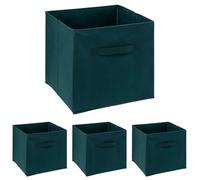 5 five simply smart 5five - panier tissu 31x31cm mix n modul bleu pétrole (Lot de 4)