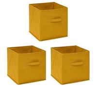 5 five simply smart 5five - panier tissu 31x31cm mix n' modul jaune moutarde (Lot de 3)
