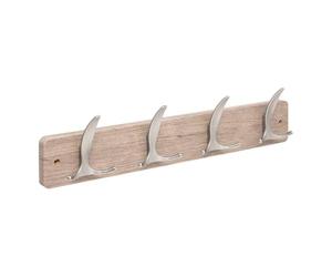 5 five simply smart 5Five - Patère Murale ALY Gris en Bois et Zinc - 4 Têtes - 45x6x10,5cm - Crochets, Accessoire Maison, Utilisation Quotidienne