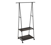 5 five simply smart 5Five - Portant à Vêtement INTISSA Noir en Métal et Intissé - Barre Simple - 82,5x43,5x156cm - Organisation Dressing, Accessoire pour Habits