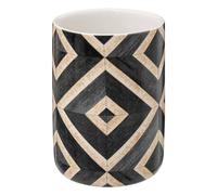 5 five simply smart 5five - Pot à brosses à Dents Noir et Beige Canvas