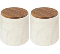 5 five simply smart 5five - pot à cotons côme effet marbre (Lot de 2)