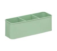 5 five simply smart 5Five - Pot à Crayons DESKOLOR Vert en Métal - 3 Pots en 1-24x8,2x8cm - pour Stylos, Feutres, Papeteries, Accessoire Bureau