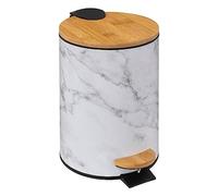 5five - Poubelle Soft close Lea - Métal 3 L blanc effet marbre