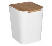 Homemaison Poubelle 5 five simply smart 5five – Couvercle bambou 5 L naturéo Blanc