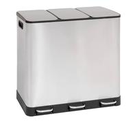5 five simply smart 5Five - Poubelle tri sélectif 3 bacs - 3x18L - Inox - Ariane - Poubelle en Acier Inoxydable - Seaux amovibles