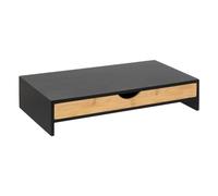 5 five simply smart 5five - Réhausseur de Moniteur Bava en Bambou - Noir, 47 x 25 x 10 cm, avec Tiroir de Rangement - Organisateur pour Bureau, Télétravail